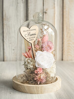 Prezenty dla Mamy kwiaty flowerboxy wieczna róża w szklanej kopule, prezent dla mamy flowerbox z suszonych kwiatów, suszone kwiaty w szkle, kompozycja kwiatowa w kopułce ze szkła 5