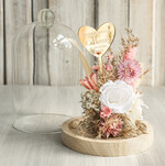 Prezenty dla Mamy kwiaty flowerboxy wieczna róża w szklanej kopule, prezent dla mamy flowerbox z suszonych kwiatów, suszone kwiaty w szkle, kompozycja kwiatowa w kopułce ze szkła 7