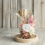 Prezenty dla Mamy kwiaty flowerboxy wieczna róża w szklanej kopule, prezent dla mamy flowerbox z suszonych kwiatów, suszone kwiaty w szkle, kompozycja kwiatowa w kopułce ze szkła 4