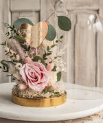 Prezenty dla Mamy kwiaty flowerboxy różowa wieczna róża w szklanej kopule, prezent dla mamy flowerbox z suszonych kwiatów, suszone kwiaty w szkle, kompozycja kwiatowa w kopułce ze szkła 1