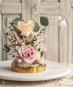 Prezenty dla Mamy kwiaty flowerboxy różowa wieczna róża w szklanej kopule, prezent dla mamy flowerbox z suszonych kwiatów, suszone kwiaty w szkle, kompozycja kwiatowa w kopułce ze szkła 12