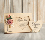 Prezenty dla Mamy kwiaty flowerboxy drewniana tabliczka z życzeniami na dzień Mamy prezent dla Mamy z okazji dnia Matki, kwiaty prezent dla mamy, kompozycja z suszonych kwiatów pomysł na prezent dla mamy1