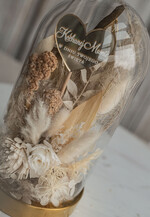 Prezenty dla Mamy kwiaty flowerboxy Prezent na dzień matki suszone kwiaty w szkle, prezent dla mamy kwiaty w szklanej kopule, kompozycje z suszonych kwiatów, Szklana kopuła suszony bukiet5