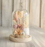 Prezenty dla Mamy kwiaty flowerboxy kompozycja kwiatowa w szklanej kopule, prezent dla mamy flowerbox z suszonych kwiatów, suszone kwiaty w szkle, prezent na dzień mamy kwiaty6