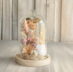 Prezenty dla Mamy kwiaty flowerboxy kompozycja kwiatowa w szklanej kopule, prezent dla mamy flowerbox z suszonych kwiatów, suszone kwiaty w szkle, prezent na dzień mamy kwiaty7