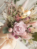 Prezenty dla Mamy kwiaty flowerboxy pomysł na prezent na dzień mamy, kwiaty dla mamy, wieczna róża dla mamy, zielono różowy bukiet dla mamy z suszonych kiatów8