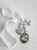 Medalion do bukietu ślubnego medalik Medalion ślubny do bukietu zdjęcie portret na pamiątkę wisiorek, Medalion do bukietu ślubnego ze zdjęciem4