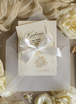 Zaproszenia na Komunię dla Dziewczynki dziewczynka  delikatne zaproszenia Komunijne Eleganckie zaproszenia komunijne dla dziewczynki, zaproszenia na komunię ze wstążką, złote zaproszenia na komunię z ozdobnym lakiem3