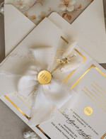 Zaproszenia na Komunię  dziewczynka  Eleganckie zaproszenia komunijne złocone, zaproszenia na komunię z kwiatami, złote zaproszenia na komunię2