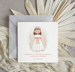 Zaproszenia na Komunię dla Dziewczynki dziewczynka  delikatne zaproszenia Komunijne Eleganckie zaproszenia komunijne dla dziewczynki, proste zaproszenie na komunię Swiętą, zaproszenia na komunię z personalizacją 0