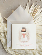 Zaproszenia na Komunię  dziewczynka  delikatne zaproszenia Komunijne Eleganckie zaproszenia komunijne dla dziewczynki, proste zaproszenie na komunię Swiętą, zaproszenia na komunię z personalizacją 1