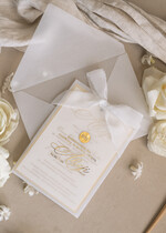 Zaproszenia na Komunię dla Dziewczynki dziewczynka  komunijne złote zaproszenia, zaproszenia na Pierwszą komunię w kieszonce ze wstążką, zaproszenie w kieszonce na komunię 2