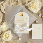 Zaproszenia na Komunię dla Dziewczynki dziewczynka  zaokrąglone zaproszenia komunijne, zaokrąglone zaproszenie na komunię, eleganckie złote zaproszenia na Pierwszą komunię7