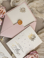 Zaproszenia na Komunię  dziewczynka  perełkowe zaproszenia na komunię dla dziewczynki, ręcznie robione zaproszenia na komunię złote komunijne zaproszenia dla dziewczynki z perełkami 1