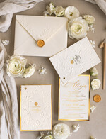 Zaproszenia na Komunię  dziewczynka  Oryginalne zaproszenia na Komunię, Tłoczone zaproszenia na Komunię, Złote Zaproszenia na Komunię dla dziewczynki, Eleganckie zaproszenia Komunijne ze złotymi literami0