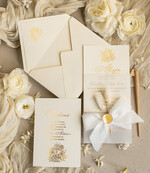 Zaproszenia na Komunię  dziewczynka  Nietypowe zaproszenia komunijne z dmuszkiem dla dziewczynki, zaproszenia na komunię ze wstążką, złote zaproszenia na komunię, zaproszenia na Pierwszą Komunię4