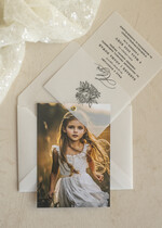 Zaproszenia na Komunię  dziewczynka  ręcznie robione zaroszenia komunijne nietypowe zaproszenie na komunie personalizowane zaproszenia Komunijne proste zaproszenie na komunię dla dziewczynki proste nowoczesne zaroszenia na komunię, komunijne ze zdjeciem kalkowe2
