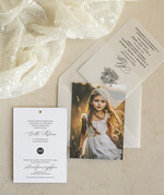 Zaproszenia na Komunię  dziewczynka  ręcznie robione zaroszenia komunijne nietypowe zaproszenie na komunie personalizowane zaproszenia Komunijne proste zaproszenie na komunię dla dziewczynki proste nowoczesne zaroszenia na komunię, komunijne ze zdjeciem kalkowe0