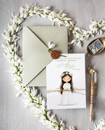 Zaproszenia na Komunię  dziewczynka  personalizowane zaproszenia Komunijne proste zaproszenie na komunię zaproszenia na komunię ze sznurkiem0