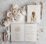 Zaproszenia na Komunię  dziewczynka  delikatne zaproszenia Komunijne Eleganckie zaproszenia komunijne dla dziewczynki, proste zaproszenie na komunię Swiętą, zaproszenia na komunię z personalizacją 0