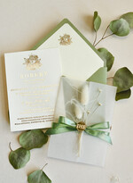 Zaproszenia na Komunię  chłopiec szałwiowe złocone zaproszenia na Komunię nowoczesne  Kalkowe Zaproszenia komunijne personalizowane2