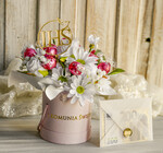 Pamiątki Prezenty na komunię  boxy prezentowe Zestaw Prezentowy od Chrzestnych na Pierwszą komunię Pralinki, Flowerbox Komunijny opakowanie na pieniądze5