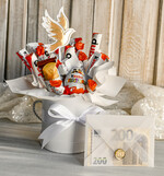 Pamiątki Prezenty na komunię  boxy prezentowe Zestaw Prezentowy od Chrzestnych na Pierwszą komunię Kinderki, Flowerbox Komunijny opakowanie na pieniądze4