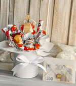 Pamiątki Prezenty na komunię  boxy prezentowe Zestaw Prezentowy od Chrzestnych na Pierwszą komunię Kinderki, Flowerbox Komunijny opakowanie na pieniądze9