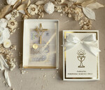 Pamiątki Prezenty na komunię  pamiątki na komunie  Statuetka pamiątka Pierwszej Komunii w pudełku, personalizowana Pamiątka Komunijna opakowanie na pieniądze2