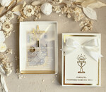 Pamiątki Prezenty na komunię  pamiątki na komunie  Statuetka pamiątka Pierwszej Komunii w pudełku, personalizowana Pamiątka Komunijna opakowanie na pieniądze4