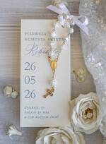 Podziękowania dla gości na komunii podziękowania dla gości Różaniec podziękowania dla gości komunijnych, Mały różaniec prezent dla gości komunijnych, podziękowanie dla gości komunijnych Mini różaniec0