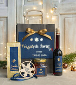 Prezenty oferta dla Firm mini zestawy  upominki świąteczne dla klientów z logo firmy Małe boxy prezentowe zestawy z kawą i herbatą miody 1