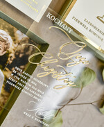 Zaproszenia na Komunię  Dla Chrzestnych i Dziadków Sałwiowe Zaproszenia na Komunię w Pudełku ze zdjęciem Zaproszenie Komunijne dla Matki Chrzestnej i Ojca Chrzestnego  lub dla Babci i Dziadka2