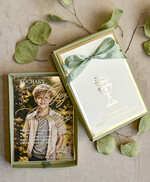 Zaproszenia na Komunię  Dla Chrzestnych i Dziadków Sałwiowe Zaproszenia na Komunię w Pudełku ze zdjęciem Zaproszenie Komunijne dla Matki Chrzestnej i Ojca Chrzestnego  lub dla Babci i Dziadka7