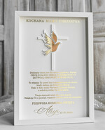 podziękowania dla najbliższych  Podziękowania w Ramie podziękowanie dla Matki Chrzestnej na Komunię, Komunijne podziękowania dla Matki i Ojca Chrzestnego w białej ramie 0