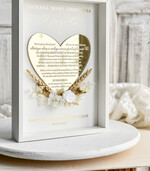 podziękowania dla najbliższych  Podziękowania w Ramie Komunijne podziękowanie dla Matki i Ojca Chrzestnego Rama i kwiaty , Flowerbox Serce podziękowania dla chrzestnych na Komunię1