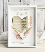 podziękowania dla najbliższych  Podziękowania w Ramie podziękowanie dla Matki Chrzestnej na Komunię, Komunijne podziękowania dla Matki i Ojca Chrzestnego Rama i kwiaty , Flowerbox Serce 0