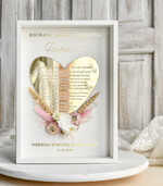 podziękowania dla najbliższych  Podziękowania w Ramie podziękowanie dla Matki Chrzestnej na Komunię, Komunijne podziękowania dla Matki i Ojca Chrzestnego Rama i kwiaty , Flowerbox Serce 0