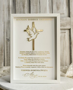 podziękowania dla najbliższych  Podziękowania w Ramie podziękowanie dla rodziców Chrzestnych na Komunię, Komunijne podziękowania dla Matki i Ojca Chrzestnego w białej ramie 0