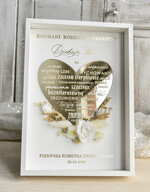 podziękowania dla najbliższych  Podziękowania w Ramie podziękowanie dla Rodziców Chrzestnych Komunia, Komunijne podziękowania dla Matki i Ojca Chrzestnego Rama i kwiaty , Flowerbox Serce 5