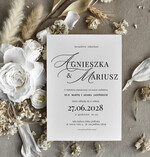 Zaproszenia ślubne tanie Nowoczesne Zaproszenia Ślubne Czarno Białe, Monochromatyczne Zaproszenia na Ślub 0