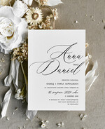 Zaproszenia ślubne tanie Tanie  Zaproszenie Ślubne jednokartkowe , Monochromatyczne Zaproszenia na Ślub, Eleganckie 0