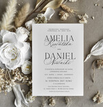 Zaproszenia ślubne tanie Minimalistyczne Zaproszenie Ślubne Czarno Białe, Monochromatyczne Zaproszenia na Ślub 0