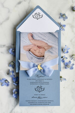 ZAPROSZENIA NA CHRZCINY dla chłopca boho deilkatne Zaproszenie na Chrzest z kalką, Eleganckie Zaproszenia na Chrzciny presonalizowane2