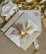 ZAPROSZENIA NA CHRZCINY dla chłopca Boho Złocone Zaproszenie na Chrzest w folderze, Eleganckie Zaproszenia na Chrzciny ze Zdjęciem 2