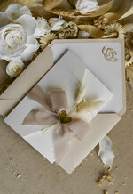 ZAPROSZENIA NA CHRZCINY dla chłopca Boho Złocone Zaproszenie na Chrzest w folderze, Eleganckie Zaproszenia na Chrzciny ze Zdjęciem 3