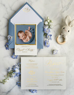 ZAPROSZENIA NA CHRZCINY dla chłopca zaproszenie na Chrzest Złote zaproszenie na chrzciny ze zdjęciem  presonalizowane1