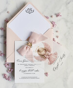 ZAPROSZENIA NA CHRZCINY dla dziewczynki  klasyczne Zaproszenie na Chrzest z kalką, Eleganckie Zaproszenia na Chrzciny ze Zdjęciem 1