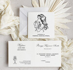 Gotowe zaproszenia na Komunię  dla dziewczynki Eleganckie zaproszenia na Pierwszą Komunię Świętą do samodzielnego wypełnienia w zestawie z kopertą0