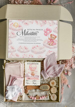 prezent dla Malucha - Wyprawka duze boxy preznetowe dla noworodka  Prezent dla Noworodka Witaj Świecie - Wyprawka Niemowlę Baby Shower gryzak pieluszka Skarpetki Misie0